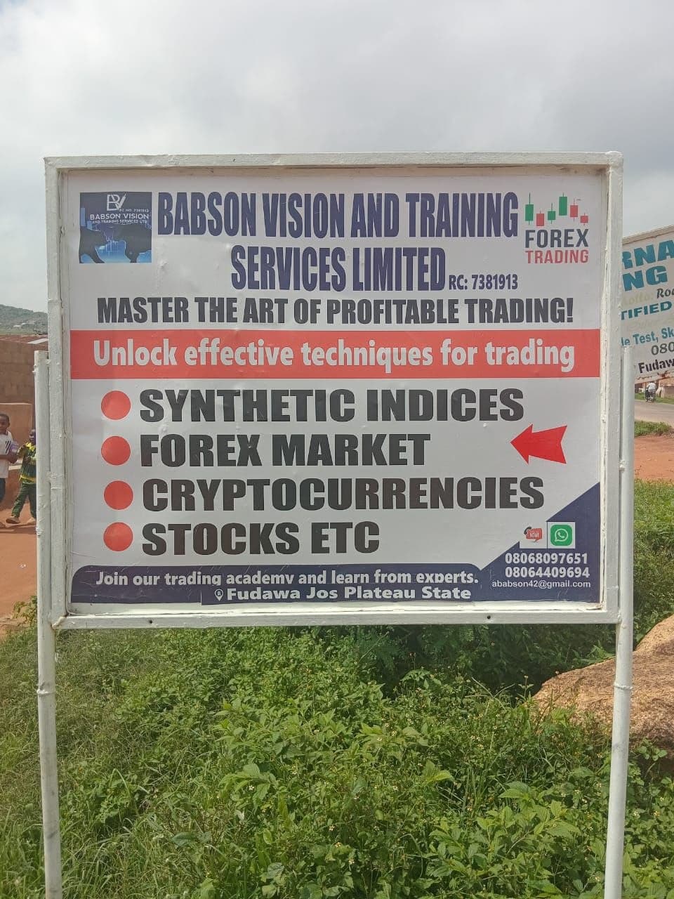 Babson Vision and Training Services Limited signboard, Fudawa, Jos, Plateau State